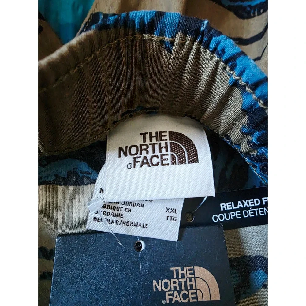 The North Face Mens‎ Class V Belted Shorts XXL Brown Blue Tiger Camo NWT RV $65